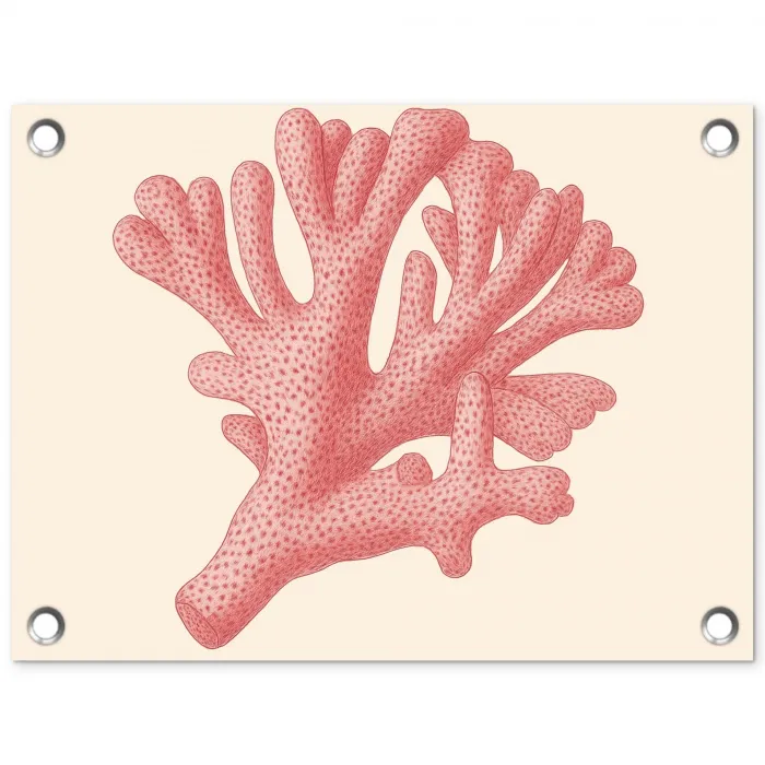 Koraal - Stipjes - Roze tuinposter los doek klein -3d