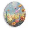 Bloemen - Natuur - Botanisch - Kunst Akoestische PET Vilt - Rond klein -3d
