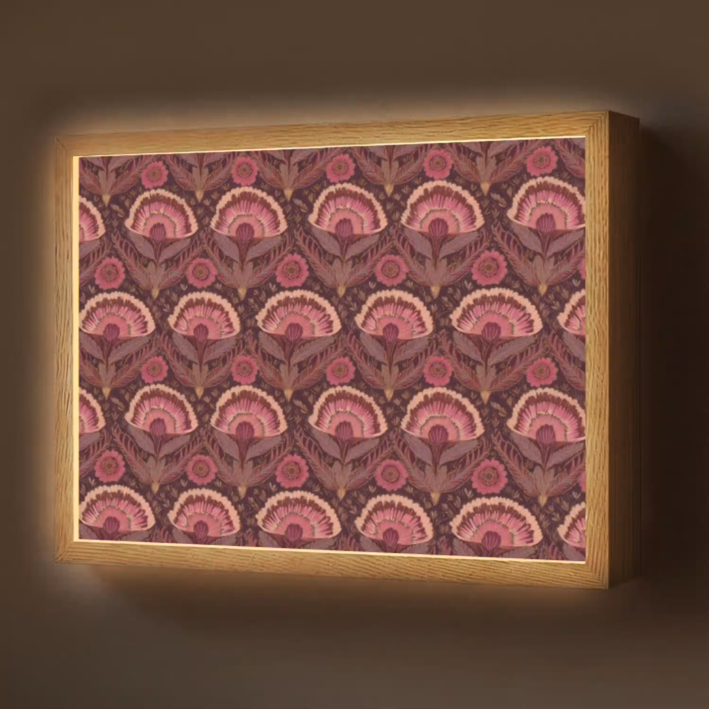 Antiek - Bloemen - Kleurrijk Light Box met batterij (Wandlamp) middel 907 -z3d_website