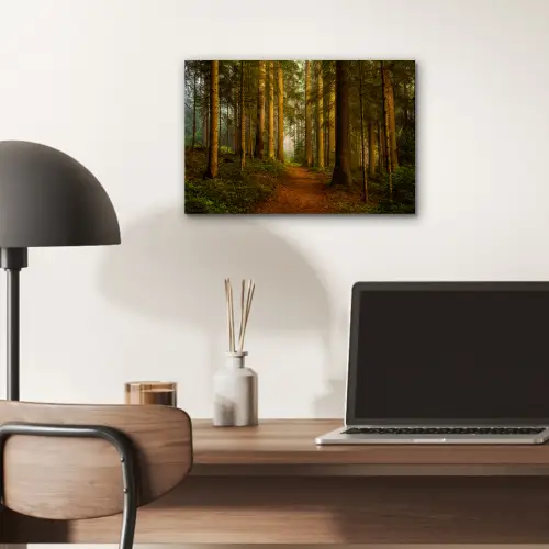 Bos - Natuur - Bomen - Landschap - Bladeren aluminium wit klein -sfeer5