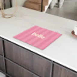 Roze - Gestreept - Belle Inductie beschermer vinyl 3mm middel -sfeer8