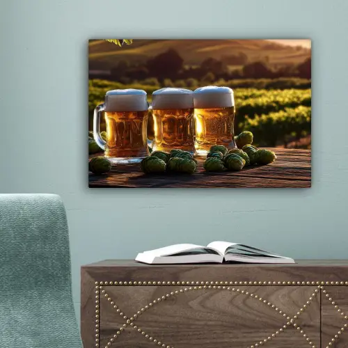 Bier - Hop - Landschap canvas 2cm klein -sfeer4