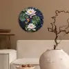 Glasstukjes - Leliebladeren - Vis - Oranje Wandcirkel kunststof plaat 5mm dik klein -sfeer1