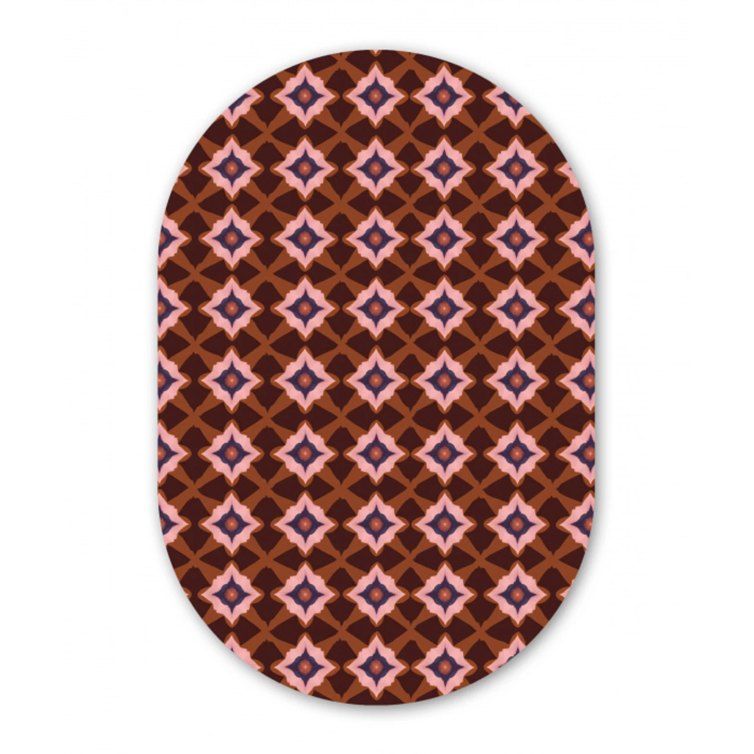Geometrisch - Sierlijk - Bruin Wandcirkel Ovaal Forex klein 630 -3d