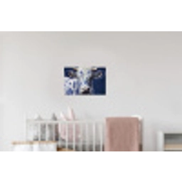 Koe - Delfts - Blauw - Artistiek Muursticker klein -kinderkamer
