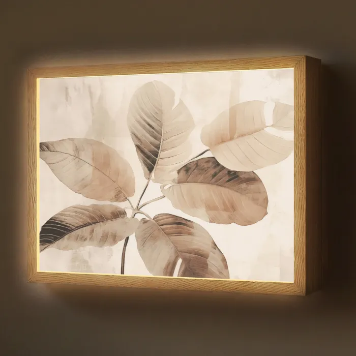 Gedroogde plant - Natuur - Bruin - Planten Light Box met batterij (Wandlamp) middel -z3d_website