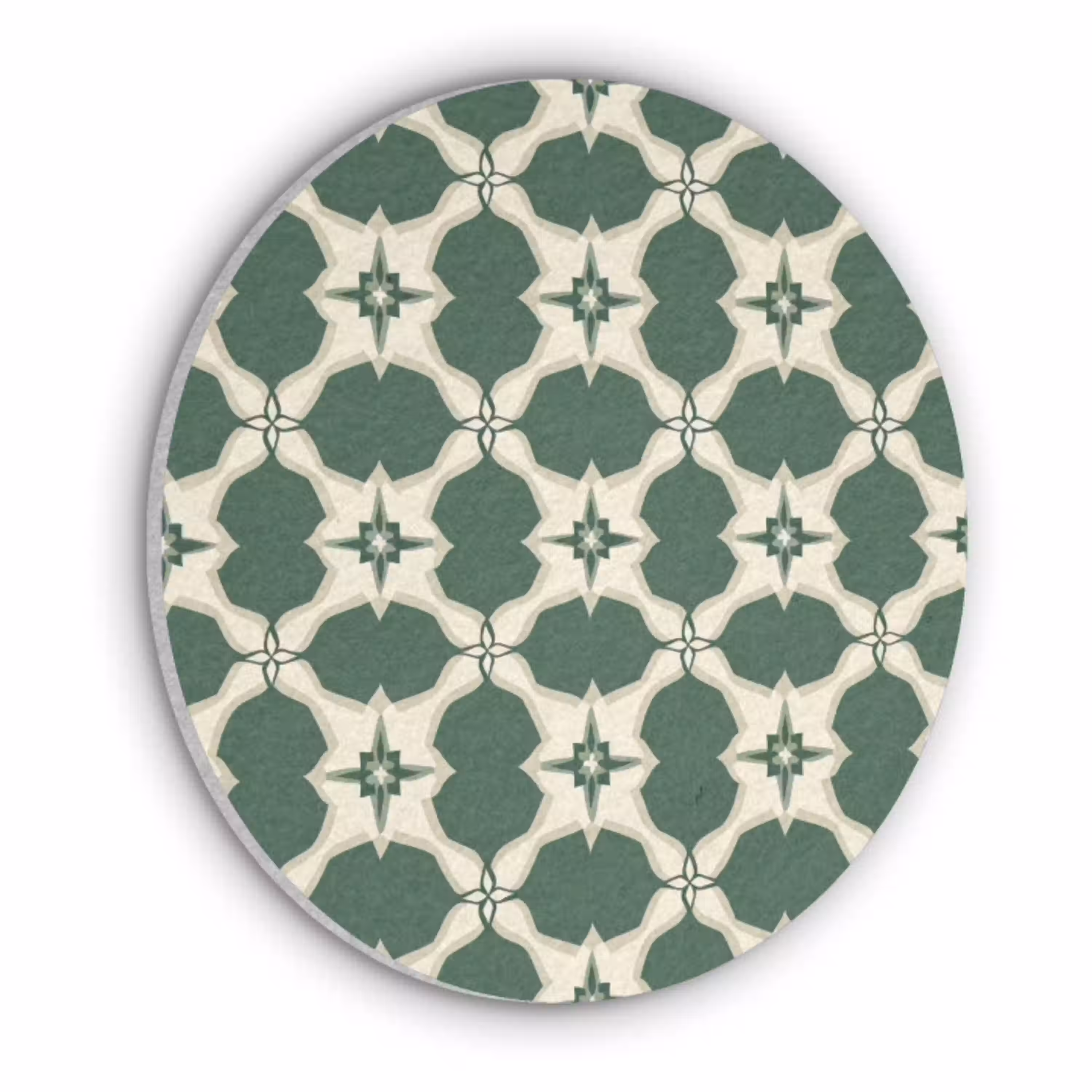 Tegel - Klassiek - Groen Akoestische PET Vilt - Rond klein 838 -3d