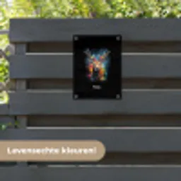 Hert met gewei tussen graffiti spray tuinposter los doek klein -sfeer3