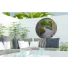 Doorkijk - Bloemen - Tuinpad - Natuur - Raam Wandcirkel tuinposter met ringen klein -buiten2