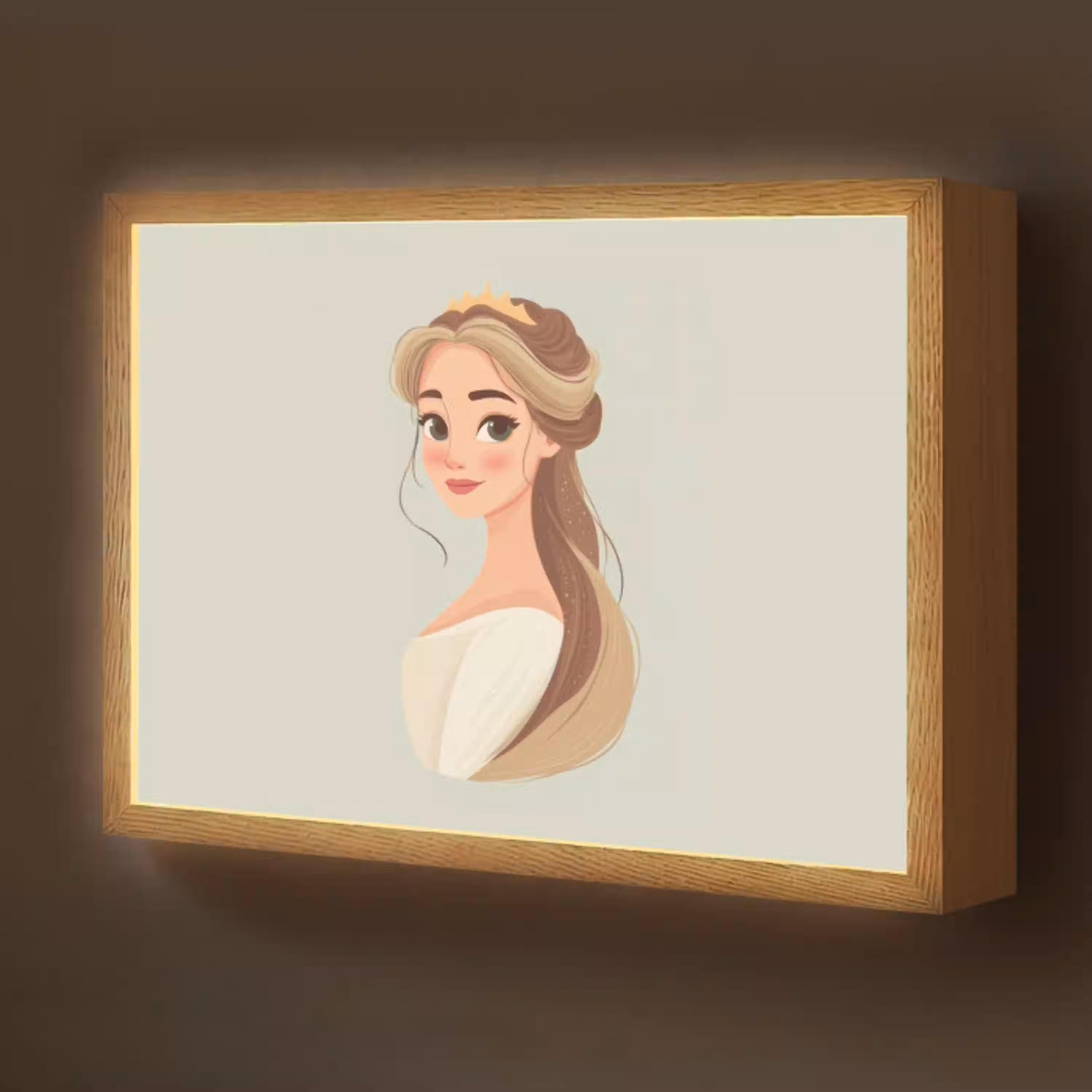 Prinses - Tiara - Groen Light Box met batterij (Wandlamp kind) middel -z3d_website