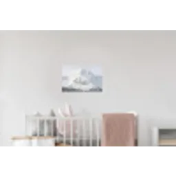 Berg - Sneeuw - Winter - Natuur - Wit Muursticker klein -kinderkamer