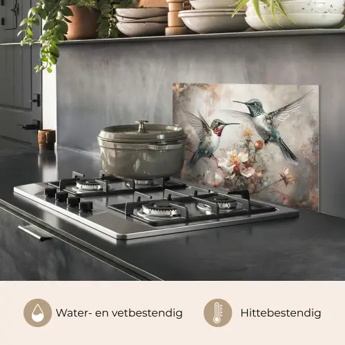 Kolibrie - Vogels - Bloemen - Planten keuken achterwand spatscherm klein -usp_NL