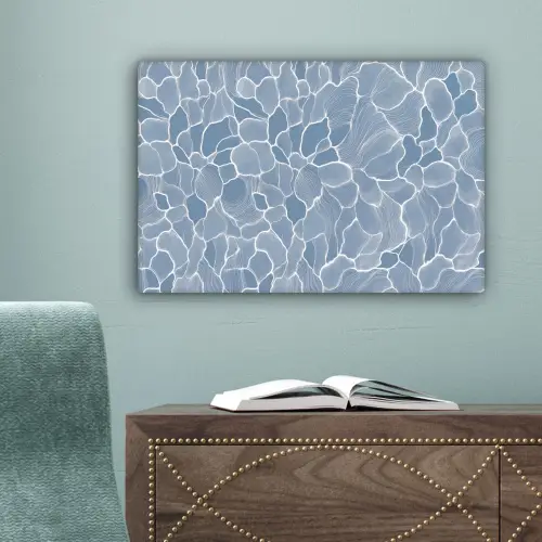Abstract - Blauw - Bladeren canvas 2cm klein -sfeer4