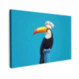 Tucan - Sokkel - Vogel - Koksmuts Tuinposter op houten frame 2 cm dik klein -3d