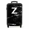 Marmer look - Letter Z - Zwart NBS - Handbagage koffer - Unisex middel -productfoto_recht
