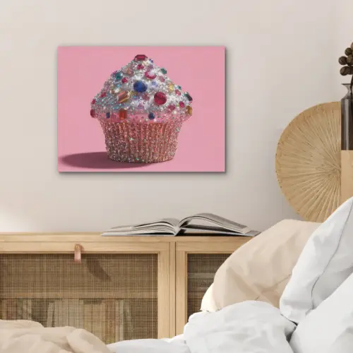Cupcake - Kleurrijk - Edelstenen PET vilt klein -sfeer3