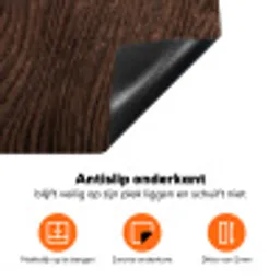 Houtnerf - Textuur - Patroon - Bruin - Rustiek Inductie beschermer vinyl 3mm klein -zzzzzzz-td-onderkant