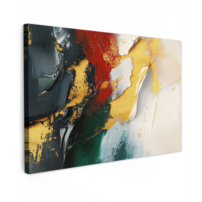 Modern - Kerst - Abstract - Goud canvas 2cm klein -z3d