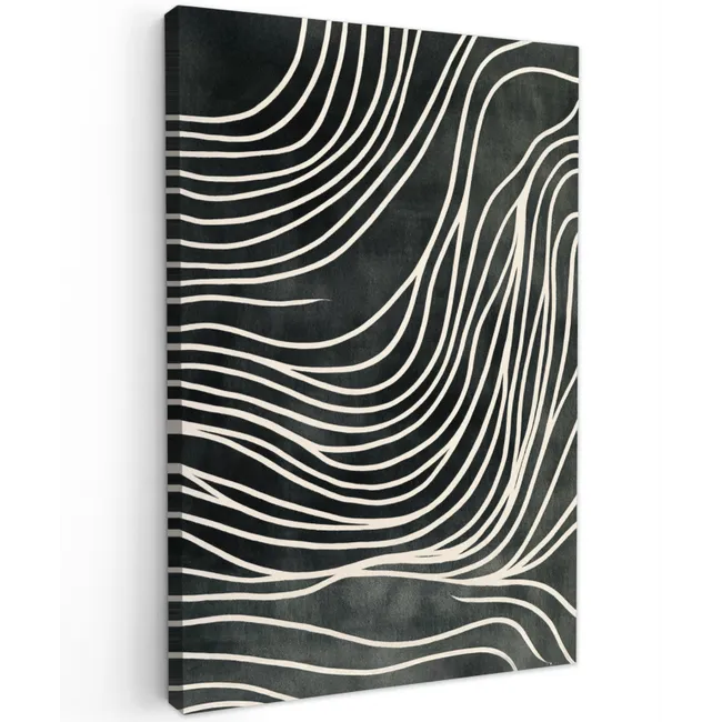 Lijnen - Patroon - Abstract - Wit canvas 2cm klein -z3d