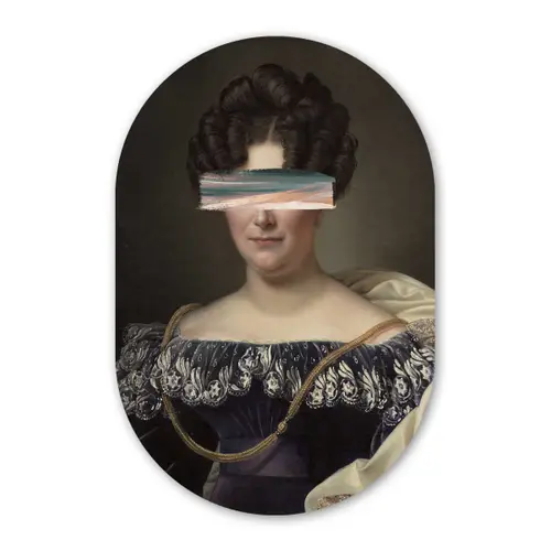 Johanna Henriette Engelen - Dubois Drahonet - Pastel Wandcirkel Ovaal Forex klein -3d