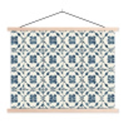 Grafisch - Tegel - Blauw textielposter latten blank klein 122 -3d