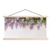 Blauwe regen - Bloemen - Paars textielposter latten blank klein -3d
