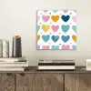 Hartjes - Pastel - Kleurcontrast - Handgetekend aluminium wit klein -sfeer1