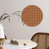 Plaid - Patroon - Vierkant - Bruin Wandcirkel plexiglas klein 852 -sfeer4