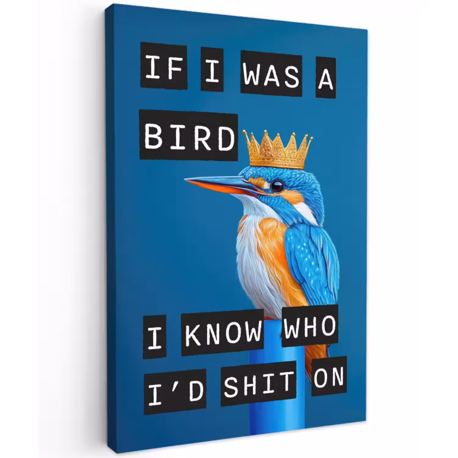 Leinwandbild - Vogel - Dekoration - Eisvogel - Blau