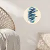 Vissen - Minimalistisch - Blauw Wandcirkel behangsticker klein -sfeer4