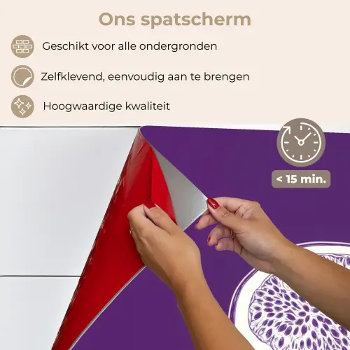 Passievrucht - Zaadjes - Paars - Minimalistisch keuken achterwand spatscherm klein -spatscherm_NL