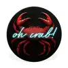 Krab - Rood - Neon - Quote Wandcirkel aluminium klein -3d