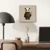 Panda - Blauwe bloemen - Zachtheid aluminium wit klein -sfeer5