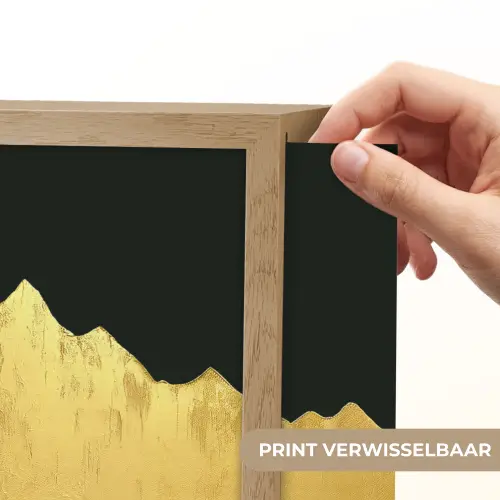 Wolf - Bergen - Maan - Zwart Light Box met batterij (Wandlamp) middel -USP_websiteprintNL