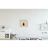 Beer - Donkerbruin - Minimalistisch textielposter latten blank klein -kinderkamer