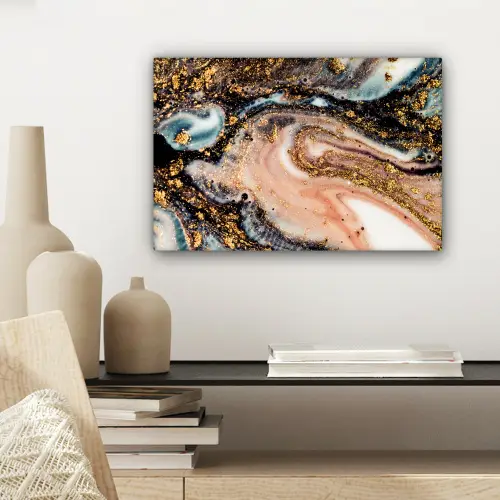 Marmerlook - Goud - Zwart - Glitter - Chic canvas 2cm klein -sfeer6