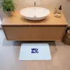 Why not - Blauw - Licht blauw - Quote Badmat klein -sfeer1