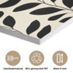 Botanisch - Dessin - Zwart - Beige PET vilt klein 837 -closeup_NL