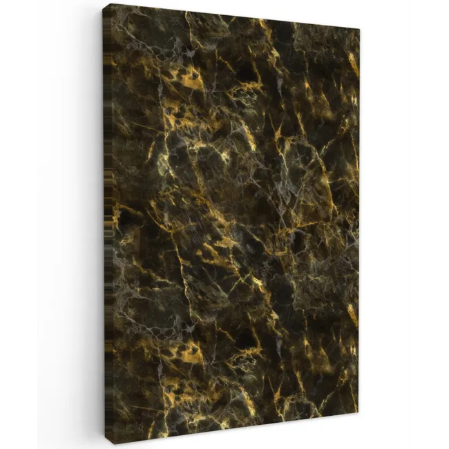 Zwart - Marmer - Goud Tuinposter op houten frame 2 cm dik klein 841 -3d