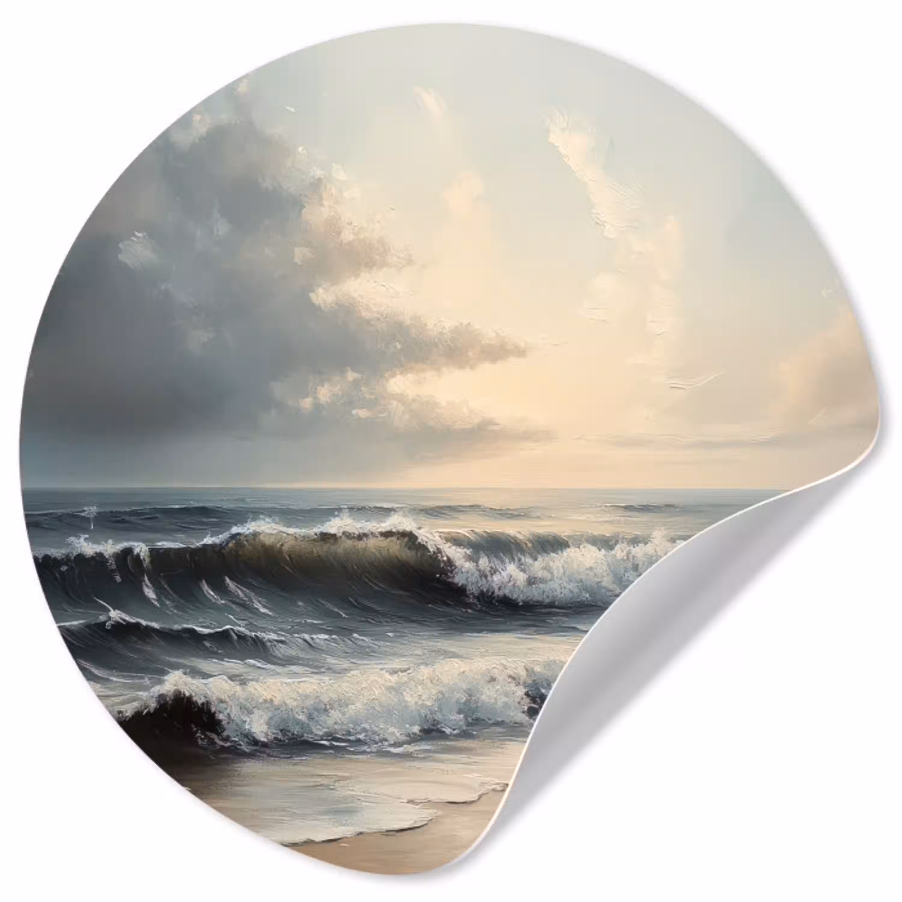 Strand - Zee - Zonsondergang Wandcirkel behangsticker klein -3d