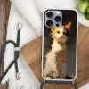 Kat - Geschilderd - Artistiek - Wit Hoesje iPhone 16 Pro Max met koord klein -sfeer4