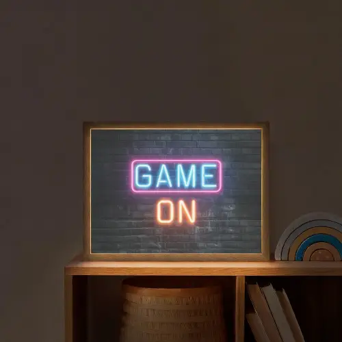 Game on - Neon - Muur Light Box met batterij (Wandlamp kind) middel -sfeer1_kind