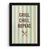 Quote - Strepen - Grill fotolijst zwart zonder passe partout klein -3d