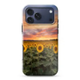 Zonnebloemen - Heuvellandschap - Geel Toughcase MagSafe Apple iPhone 17 Pro Max klein -3d