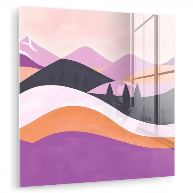 Abstract - Heuvels - Bomen - Groen plexiglas 5mm klein -zzzproduct_nieuw