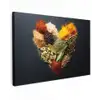 Specerijen - Mix - Hartvorm - Zwart Tuinposter op houten frame 2 cm dik klein -3d