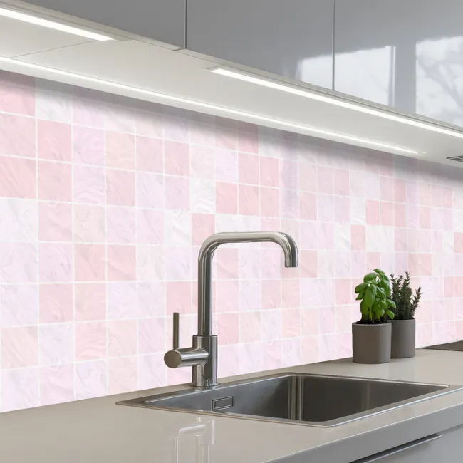 Kitchen splashback - Marble - Pattern - Mosaic - Pink