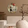 Graffiti - Banksy - Meisje - Street art Wandcirkel kunststof plaat 5mm dik klein -sfeer1