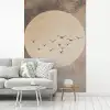 Vogel - Beige - Japandi fotobehang vinyl groot -woonkamer