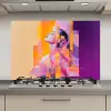 Abstract - Portret - Vrouw - Kleurrijk keuken achterwand spatscherm klein -3d_website